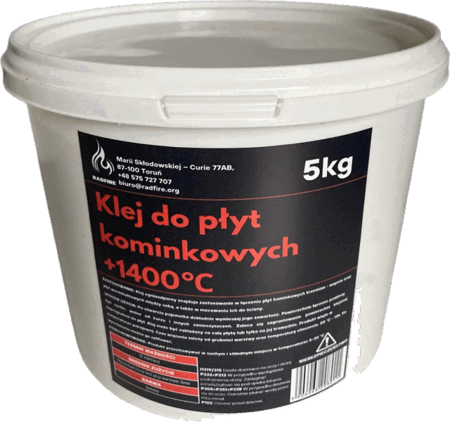 Klej wysokotemperaturowy do płyt kominkowych — Wiaderko 5 kg